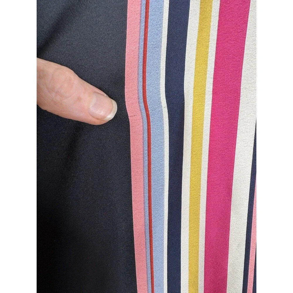 Trina Turk Open Kimono Multi Stripe Geometric Signature Print Satin Jacket S